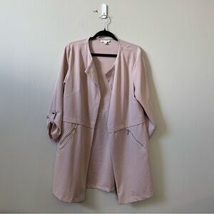 Soho Appeal women’s light pink longline open front blazer jacket